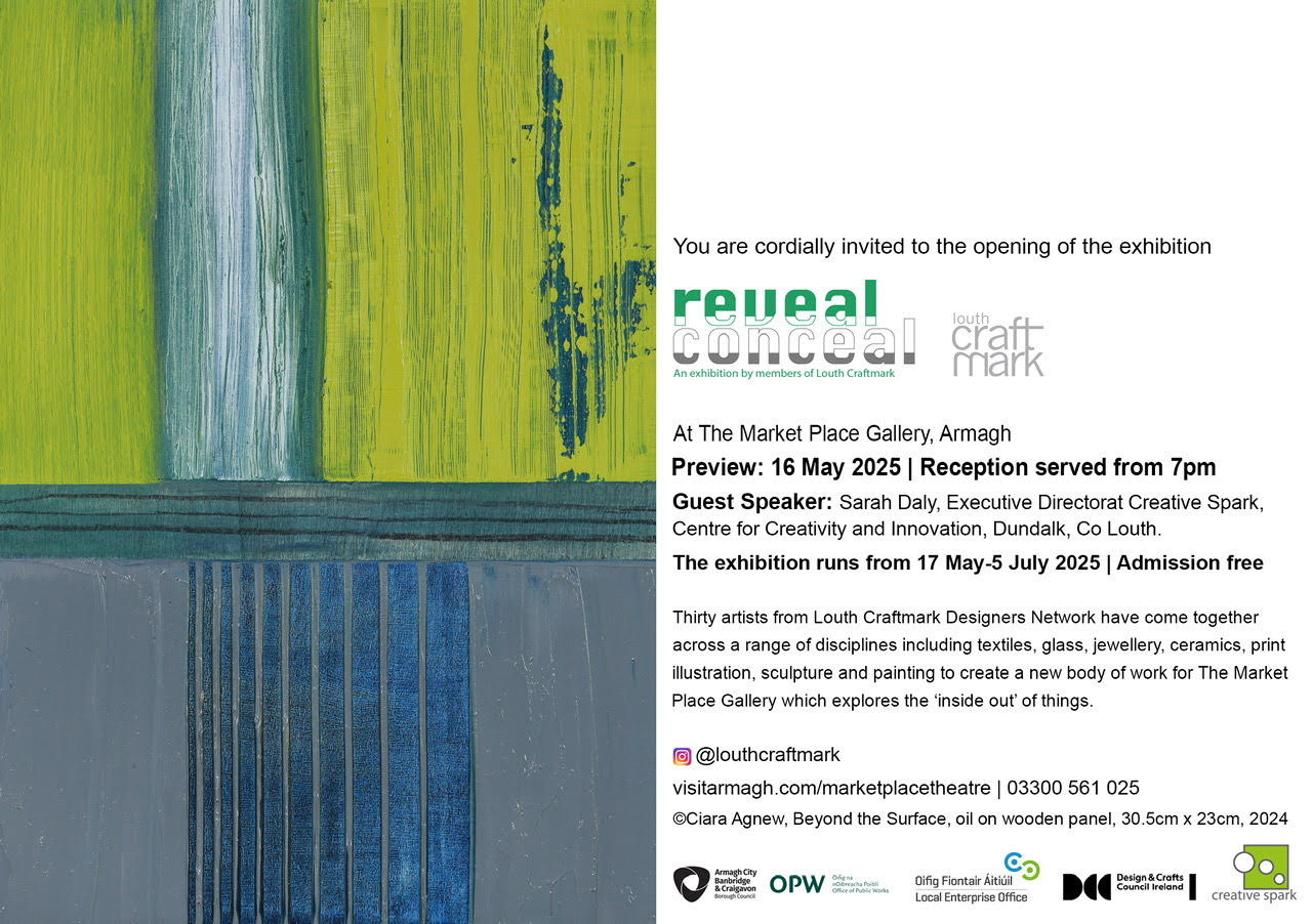 Email Invite for Conceal Reveal Armagh Louth Craftmark Irish artist Caoimhe O'Dwyer